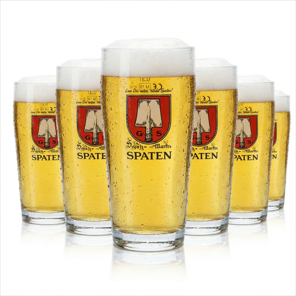 6x Spaten Beer Glass 0,3l Mug Willi Glasses Brewery Tumbler Lions Crest Beer