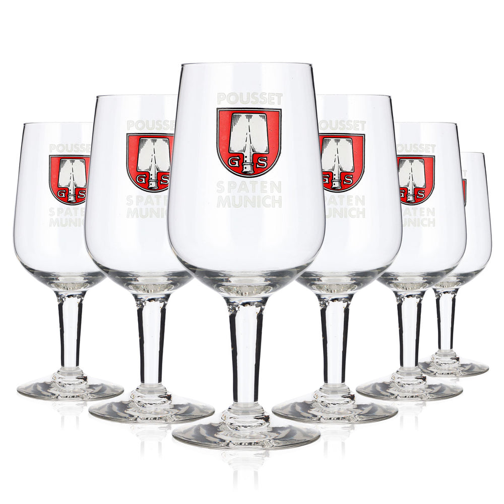 6 szklanek do piwa Spaten o pojemności 0,3 l, model „Pokal Pousset Spaten Munich” (zestaw 6 sztuk)