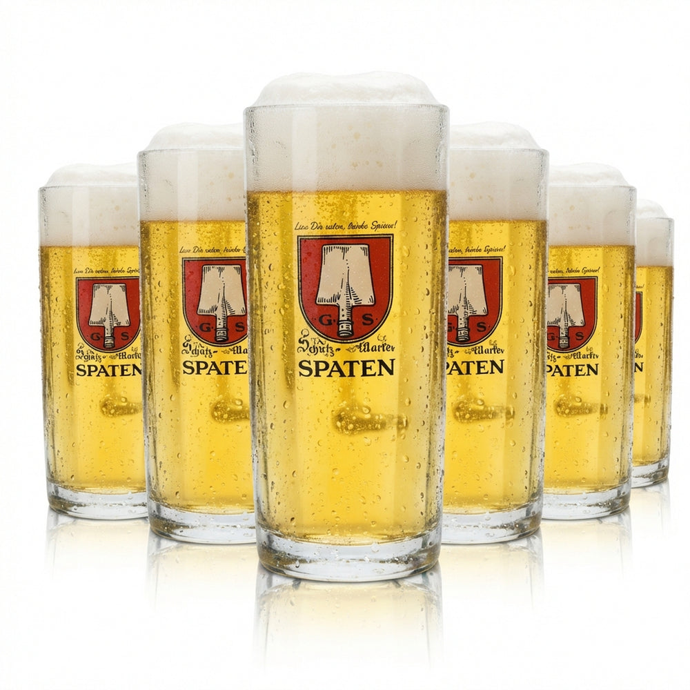 6x Szkło Spaten 0,5l Kufel do piwa Dzbanek Seidel Konturowe Szklanki Relief Bawaria Gastro