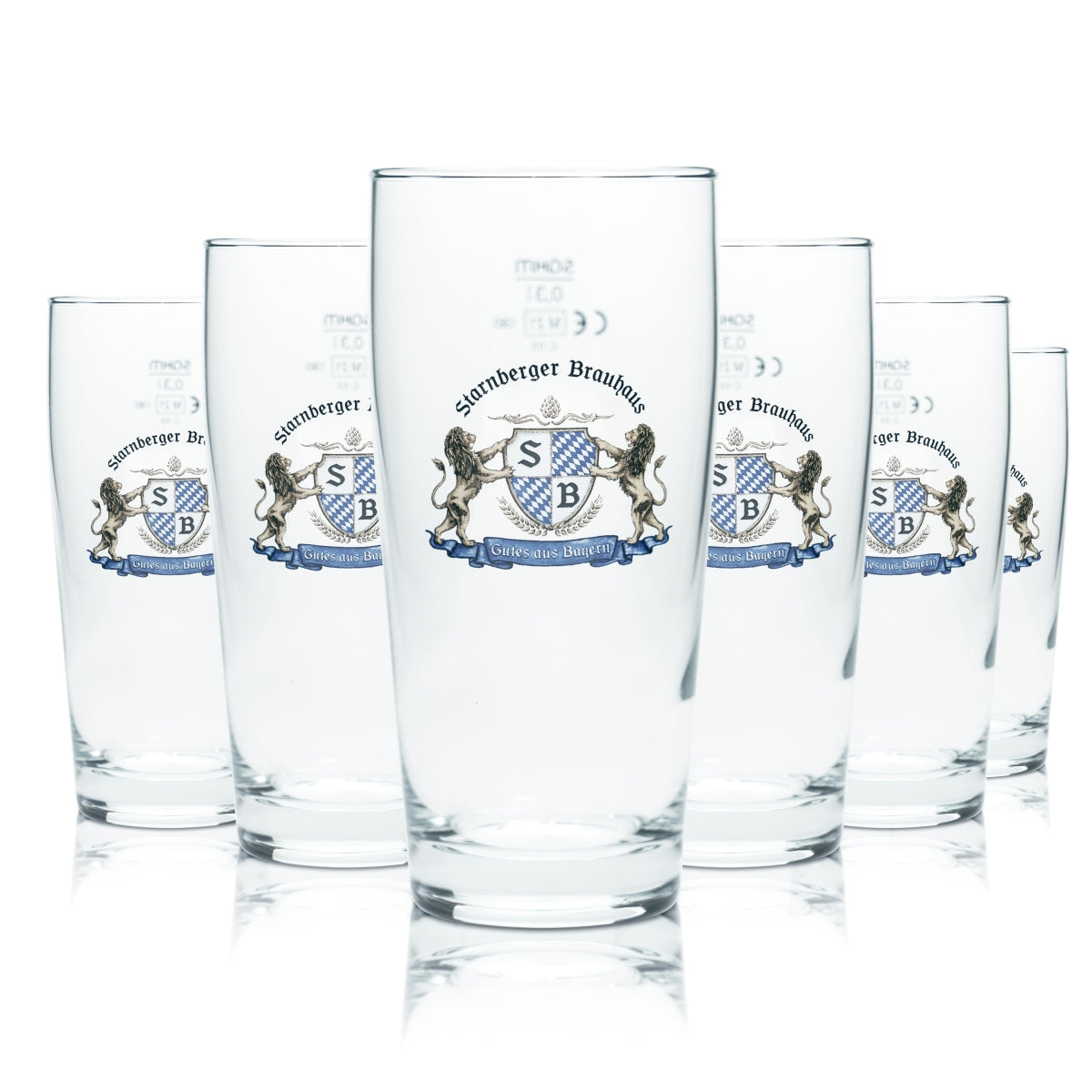 6x szklanka do piwa Starnberger Brauhaus kufel 0,3l szklanki browarnicze gastro bar