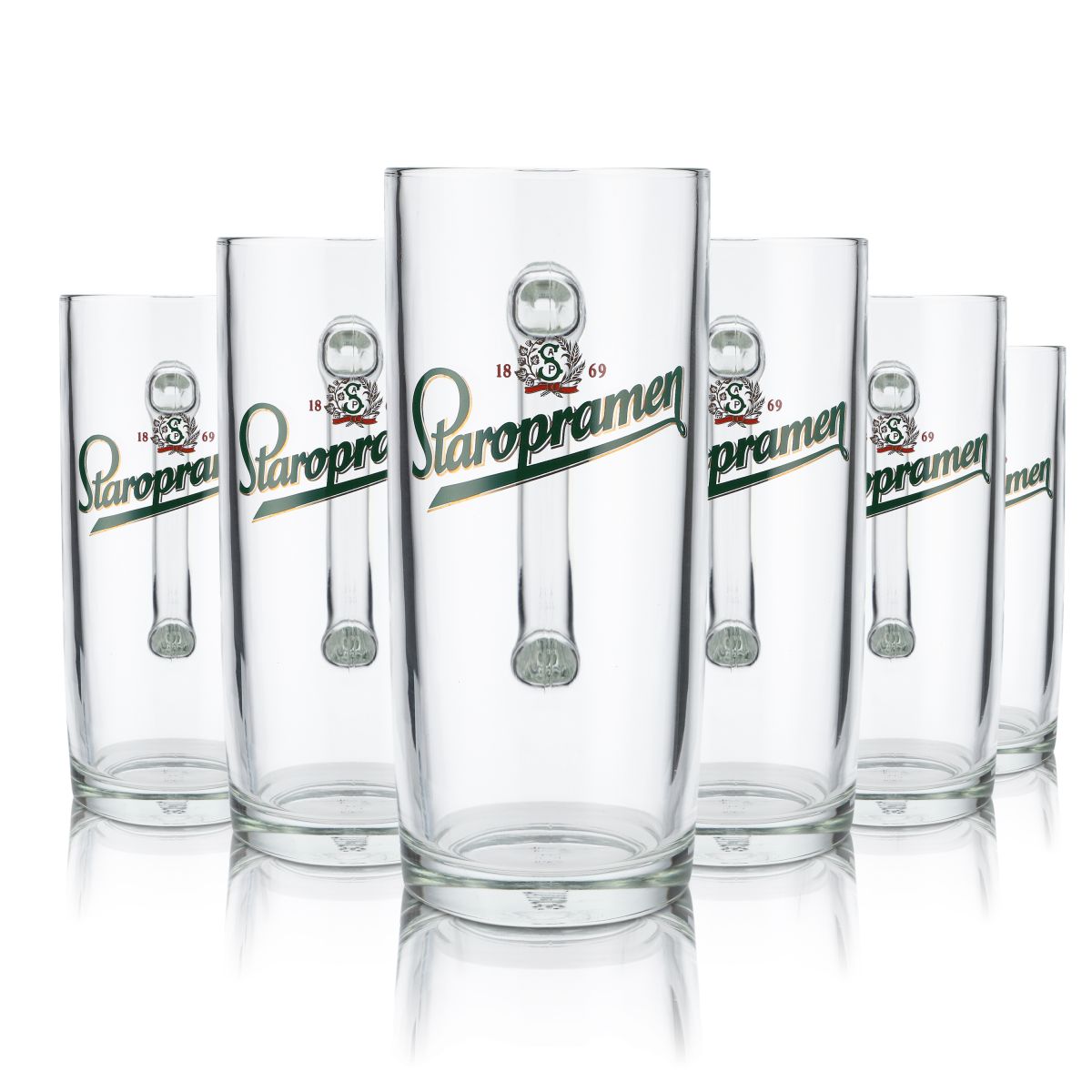 6x Staropramen Szklanka 0,5 l Kufel do piwa Zestaw szklanek Browar Czech