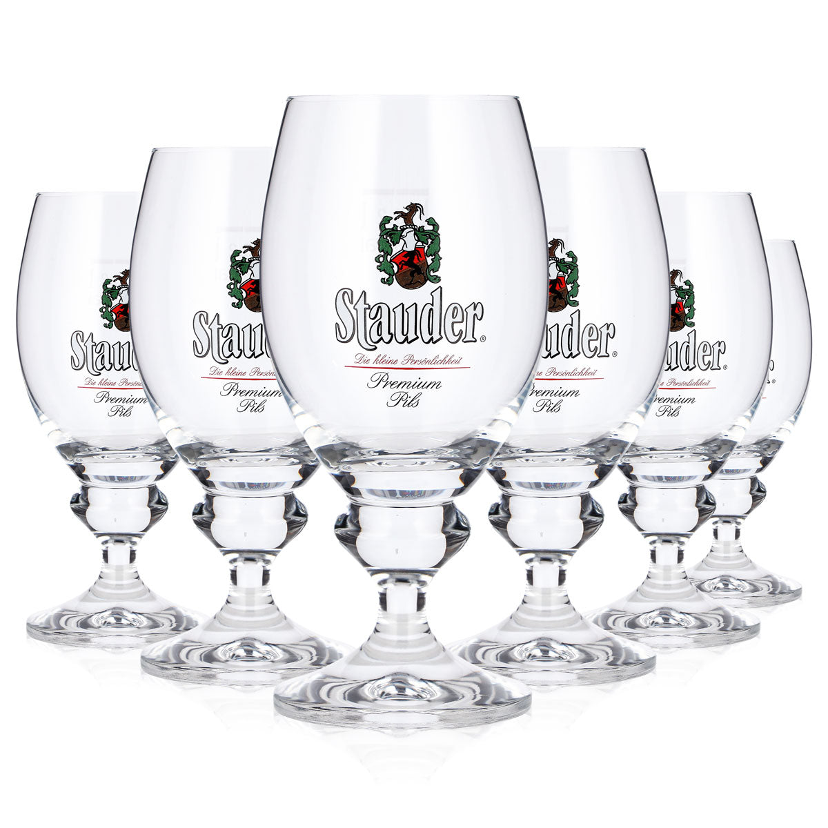 6 szt. szklanek do piwa Stauder 0,2 l, pucharowe, Premium Pils Rastal