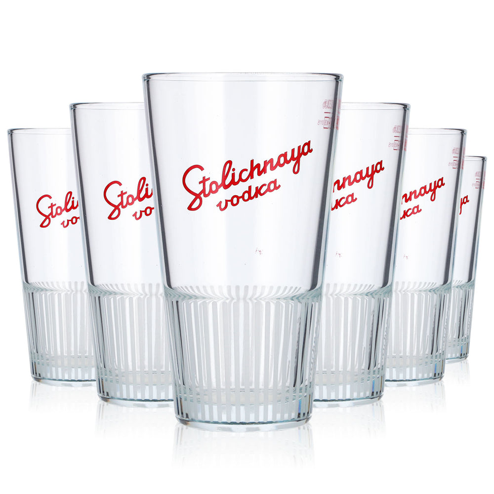 6 szt. kieliszków do wódki Stolichnaya, szklanki o pojemności 0,33 l, szklanki do drinków długich, kieliszki koktajlowe, szklanki LDG