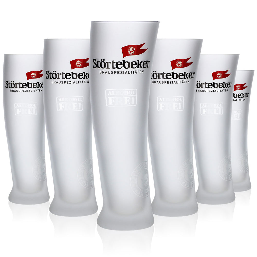 6x Störtebeker Segelglas bezalkoholowe 0,3 l Satynowane designerskie szklanki do piwa rzemieślniczego Zestaw