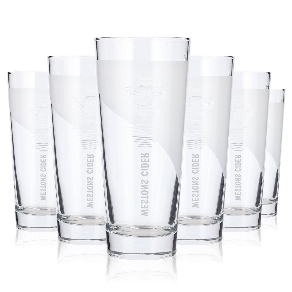 6 szt. szklanek Stowford o pojemności 300 ml–399 ml, do cydru, 0,3 l, do drinków typu long drink, wzór „Relief rastal”
