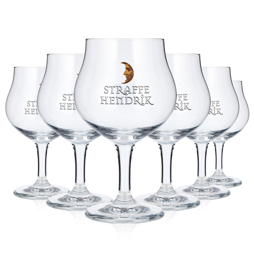6 szt. szklanek do piwa Straffe Hendrik 0,57 l, w kształcie kielicha, półksiężyca (zestaw 6 szt.)