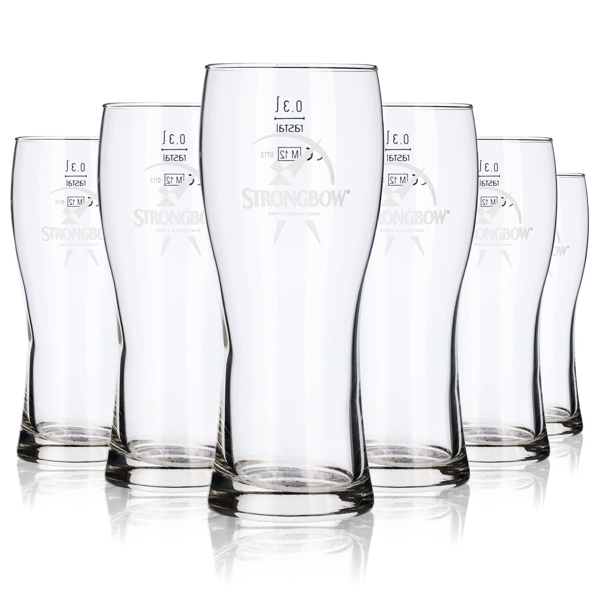 6x Strongbow Cydr Szklanka 0,3 l Białe logo rastal Bavaria – Widok 5
