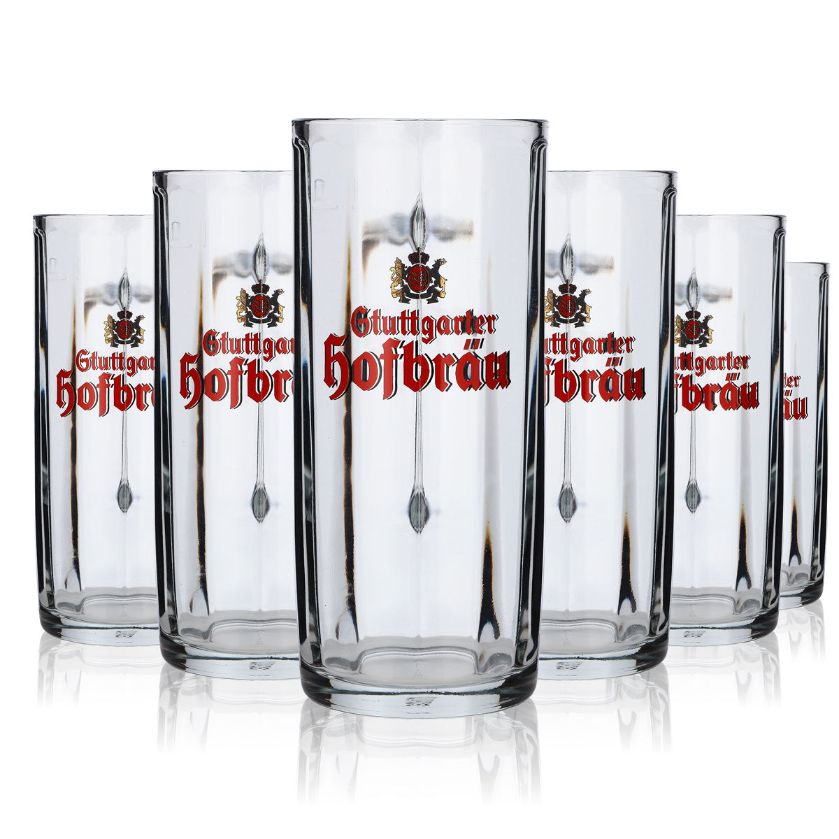 6x szklanka do piwa Stuttgarter Hofbräu 0,5 l, kufel piwny Humpen Moldau, zestaw szklanek Seidel – Widok 6