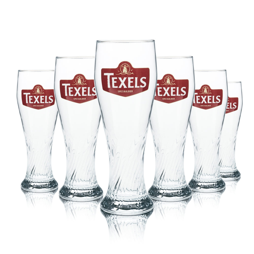 6x Texels szkło do piwa pszenicznego 0.3l pszeniczne drożdżowe szklanki konturowe Gastro Bar Pub Beer BEL