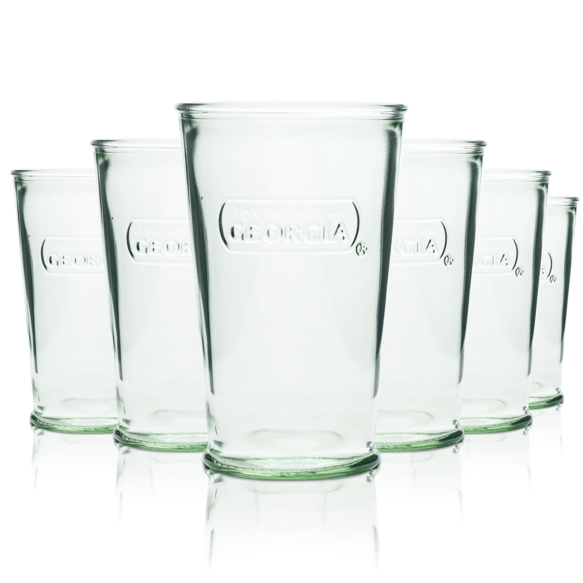 6x The Spirit Of Georgia Glass 0.2l Tumbler Green Relief Rastal Sofftdrinks Szklanka do picia wody