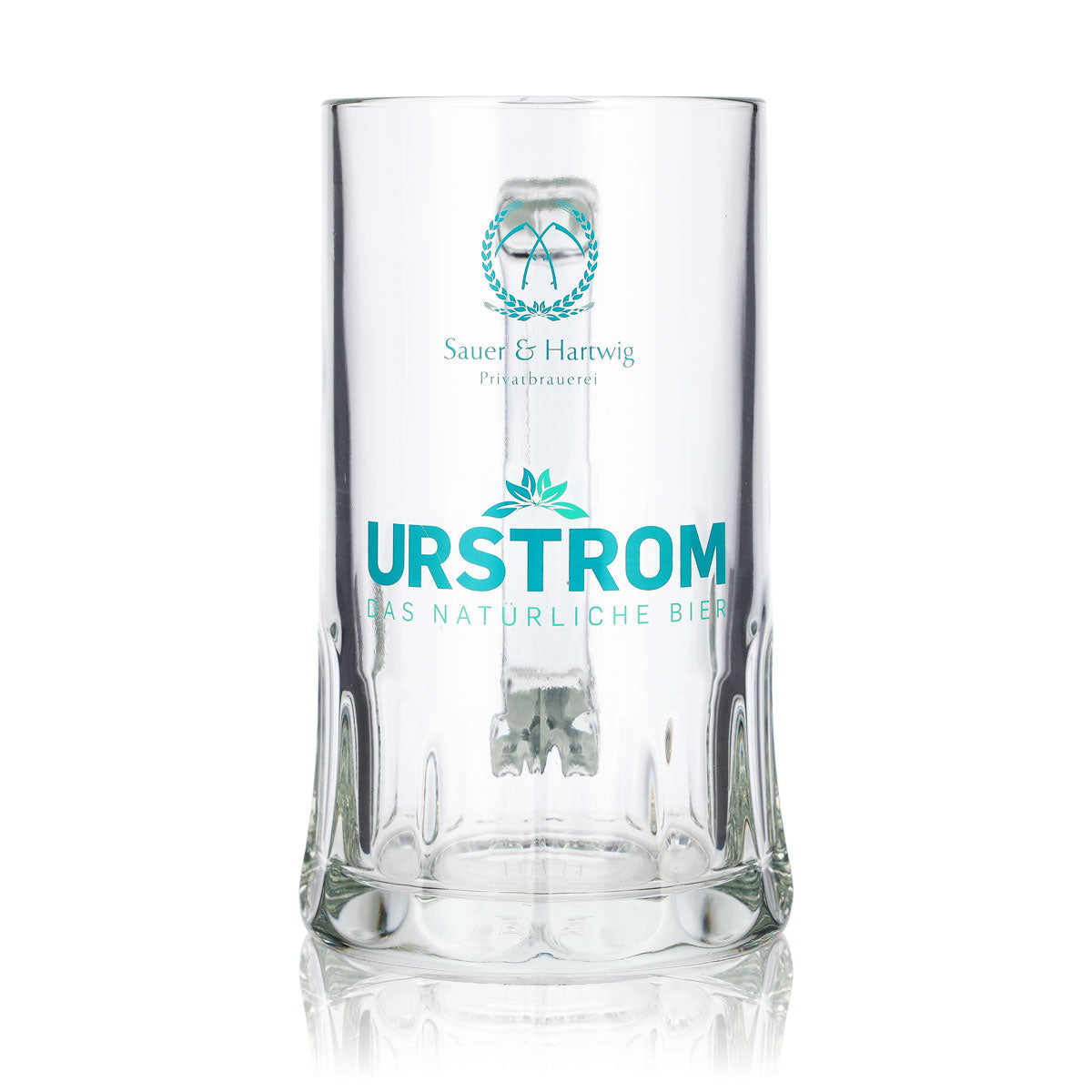 6 szt. szklanek do piwa Urstrom, 0,5 l, dzbanek z turkusowym logo Rastal Sauer Hartwig – Widok 2