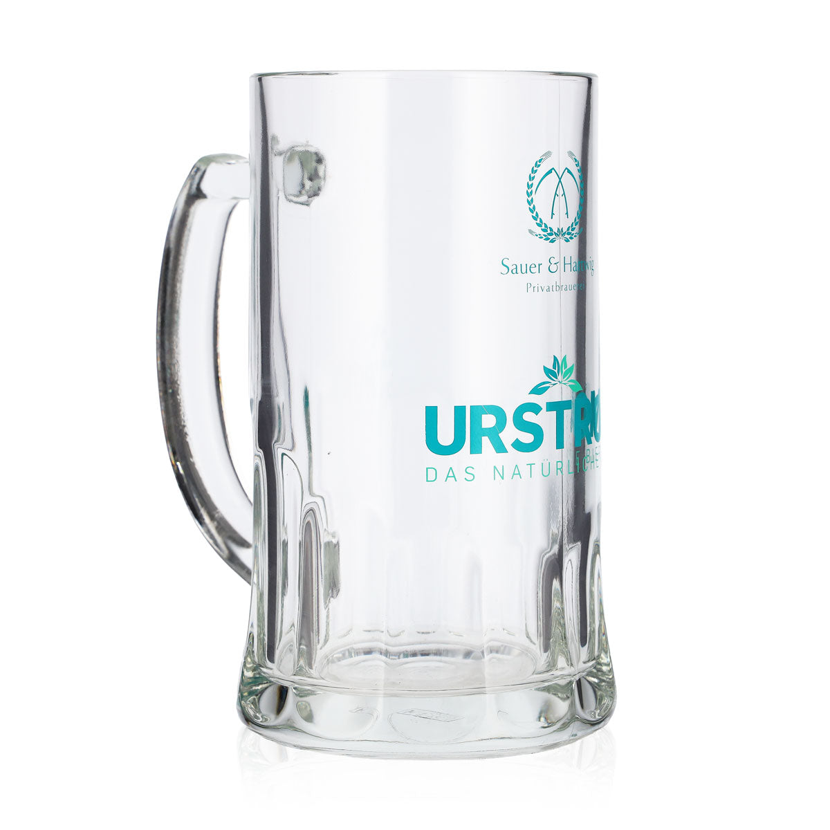 6 szt. szklanek do piwa Urstrom, 0,5 l, dzbanek z turkusowym logo Rastal Sauer Hartwig – Widok 3