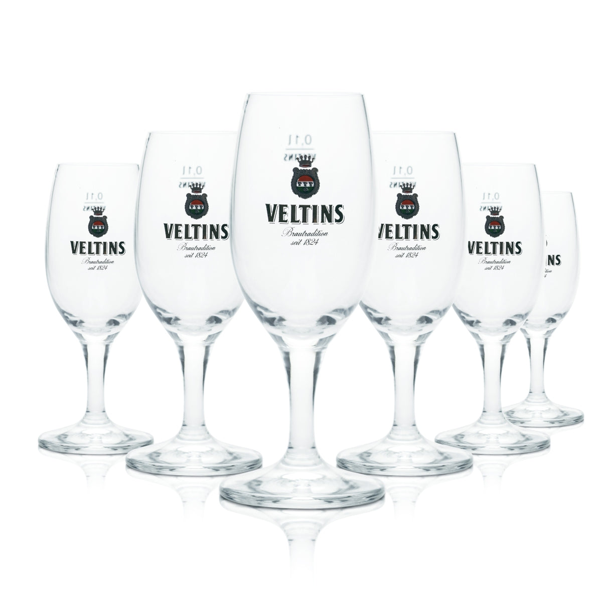 6x szkło Veltins 0,1l goblet tulipan piwo pilsner lager szklanki browar gastro kalibrowane