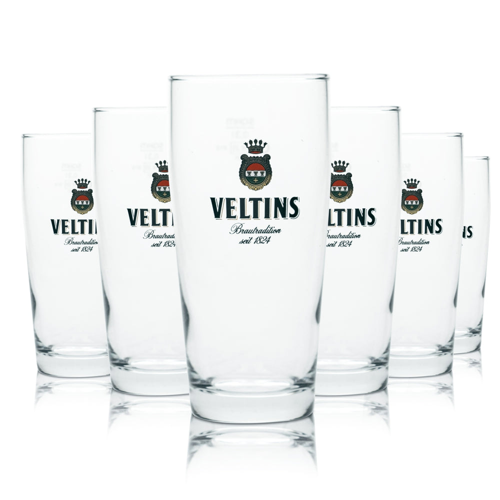 6x Veltins Szklany kufel do piwa 0,3l Tumbler Goblet Szklanki Kalibrowane Browar Gastro