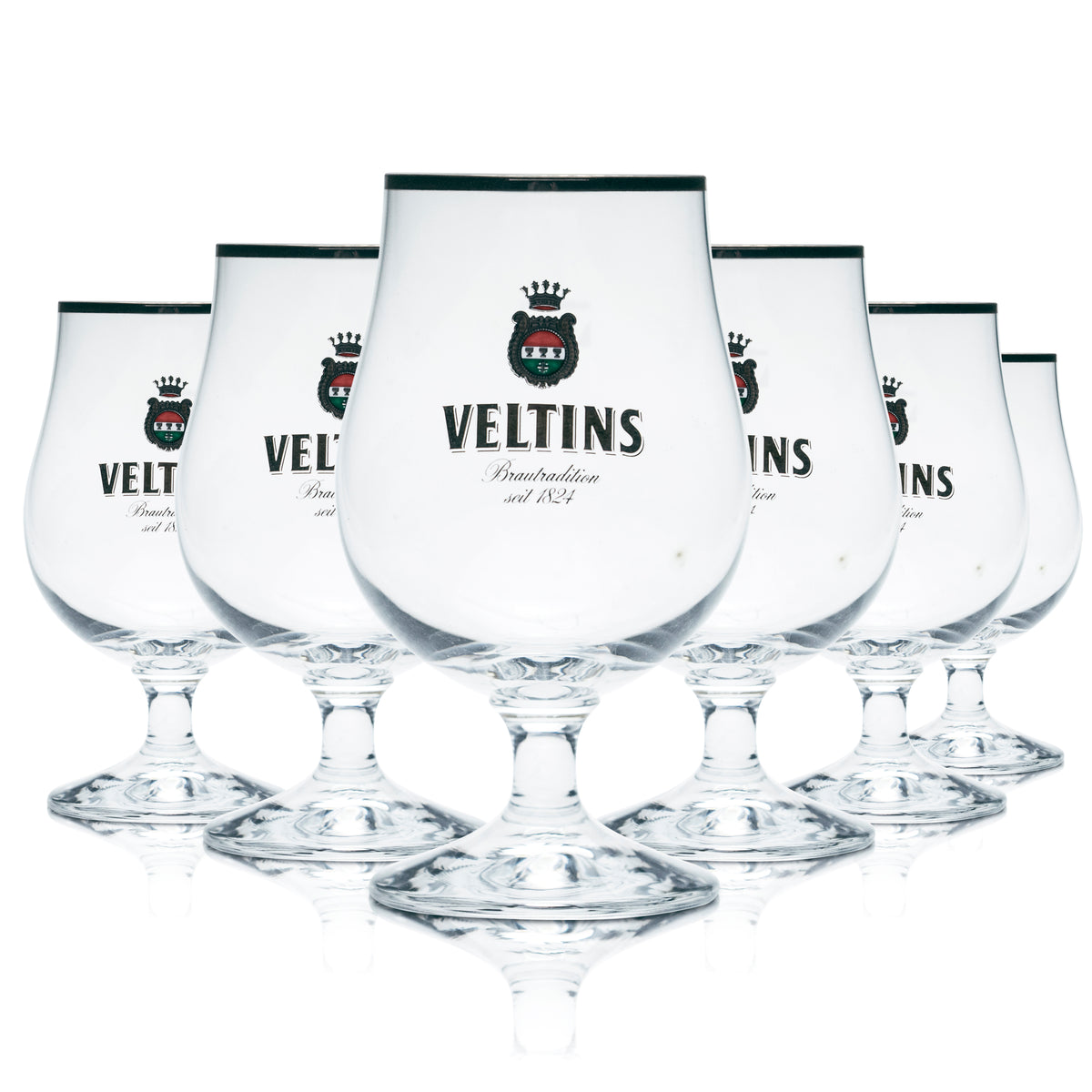 6x Szklanka do piwa Veltins 0,3l puchar tulipanowy złoty brzeg Eich Gastro Pils – Widok 5