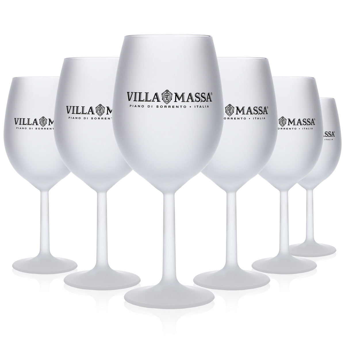 6x Villa Massa Limoncello Szklanka do wina 0,51 l satynowana „Piano di Sorrento”