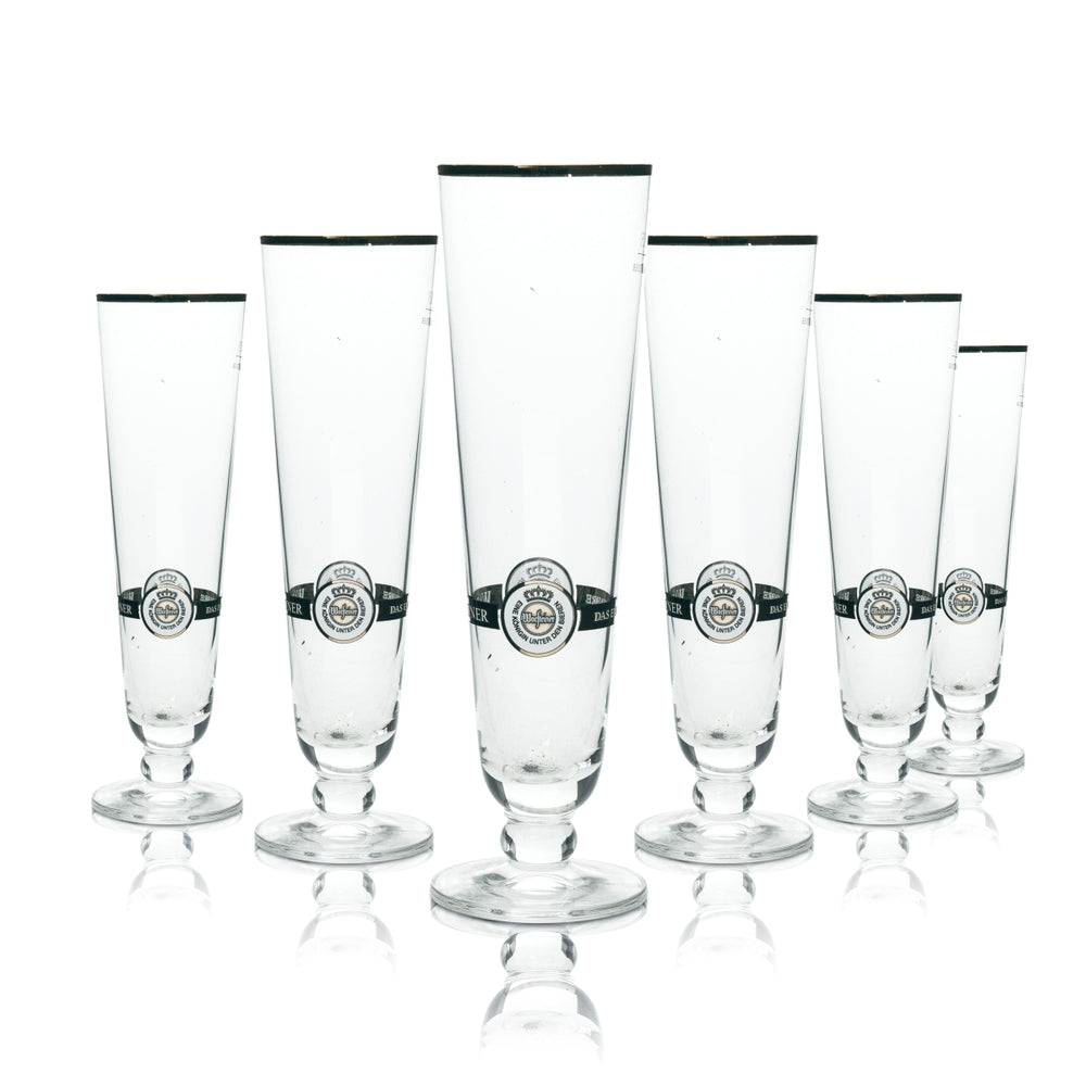 6x szklanka do piwa Warsteiner 0.25l puchar złota obręcz szklanki do pilznera tulipan szklanka na nóżce piwowar