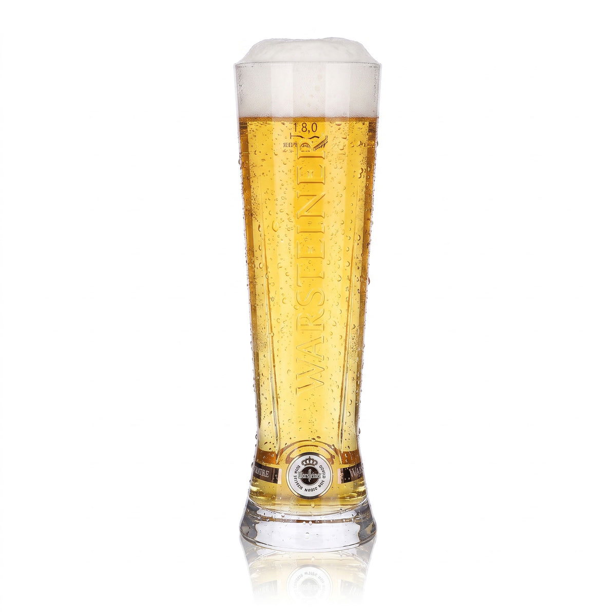 6 szklanek do piwa Warsteiner 0,3 l, szklanki Starcup z brązowymi akcentami, puchar w kształcie drążka – Widok 2