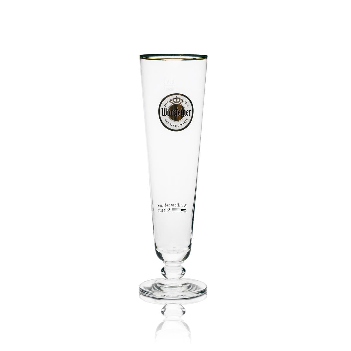 6x Szklanka do piwa Warsteiner 0,4l Tulip Exclusive Złota Obręcz – Widok 2
