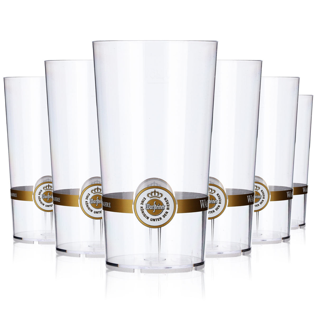 6x szklanki do piwa Warsteiner 0,25 l Kubki wielokrotnego użytku Logo na spodzie z pierścieniem