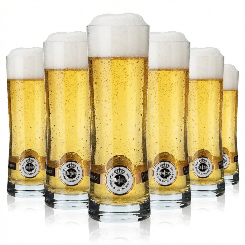 6x szklanki do piwa Warsteiner 0,25 l z logo na spodzie Rastal Fresh