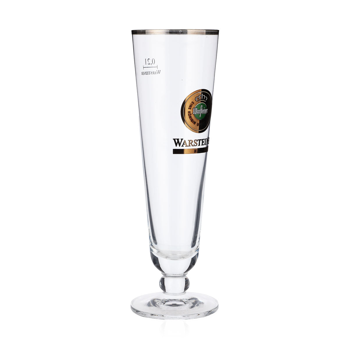 6x szklanki do piwa Warsteiner 0,2 l, zielone logo „Herb”, srebrna obwódka – Widok 3