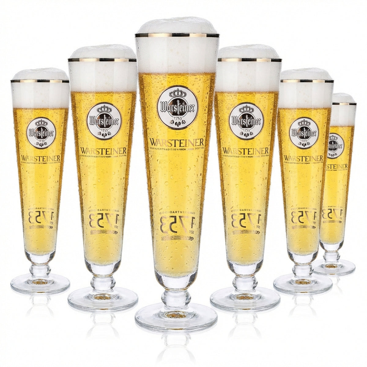 6x szklanki do piwa Warsteiner Szklanki do piwa 0,4 l Kielich 1753 białe logo