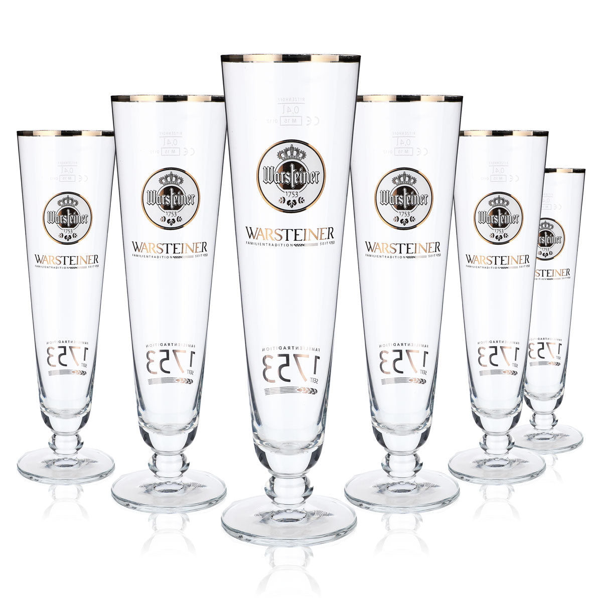 6x szklanki do piwa Warsteiner Szklanki do piwa 0,4 l Kielich 1753 białe logo – Widok 5