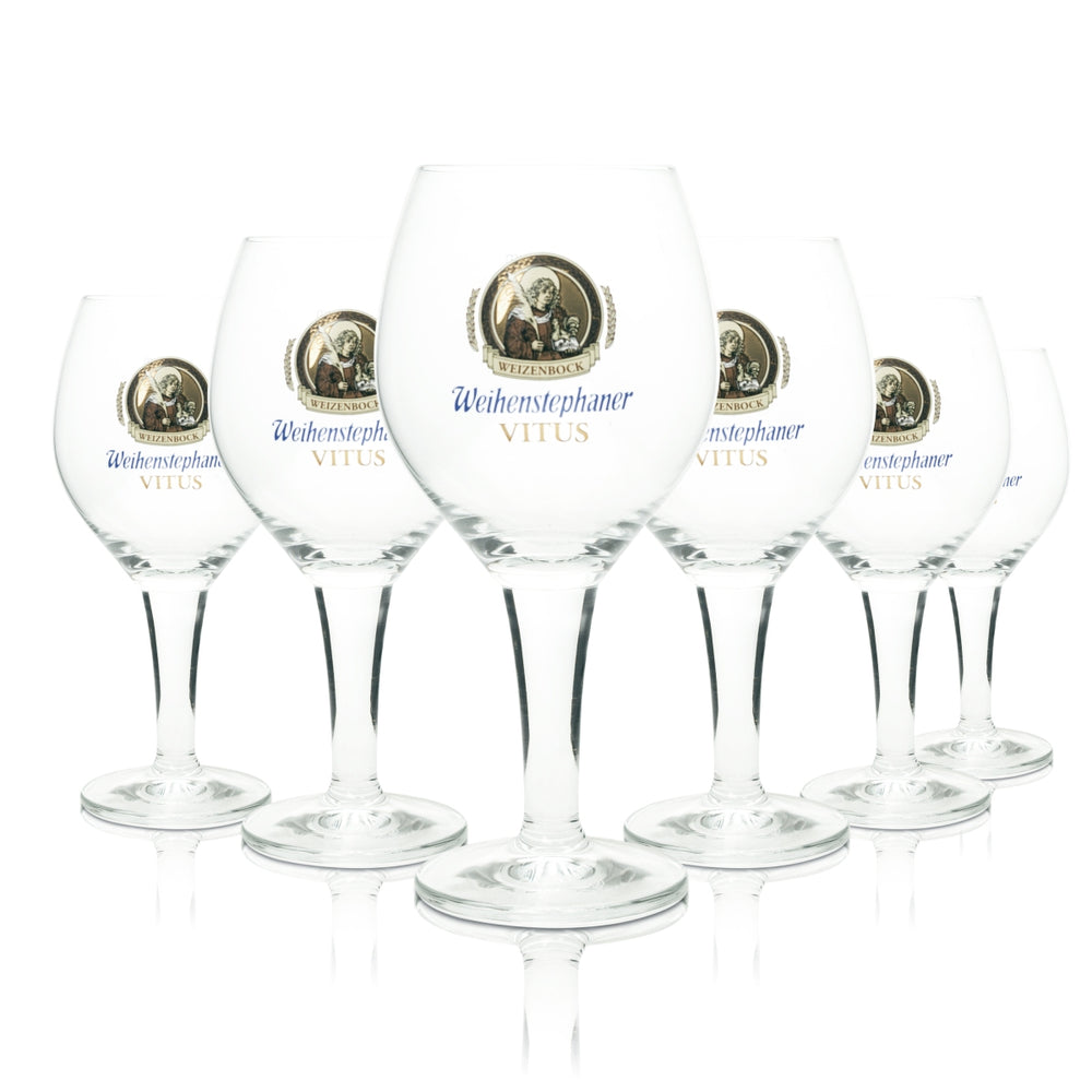 6x szklanka do piwa Weihenstephan 0,5l kielich Vitus Maxime Sahm szklanki tulipanowe Pils