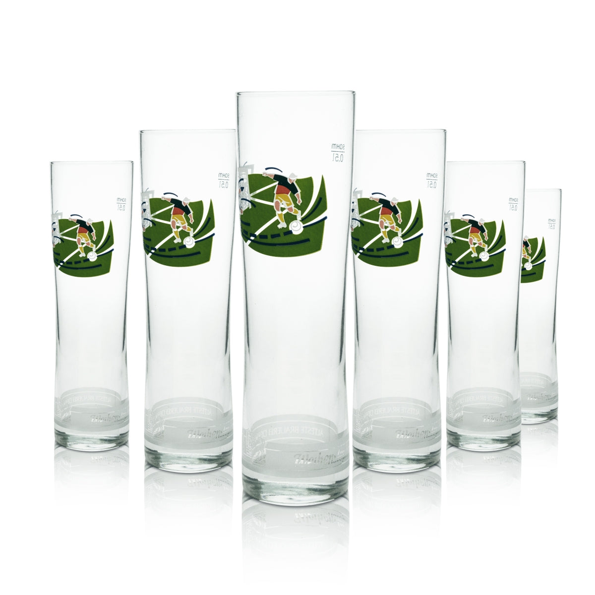 6x Szklanka do piwa Weihenstephan Tulip 0,5l Sahm Football Niemcy Jamajka