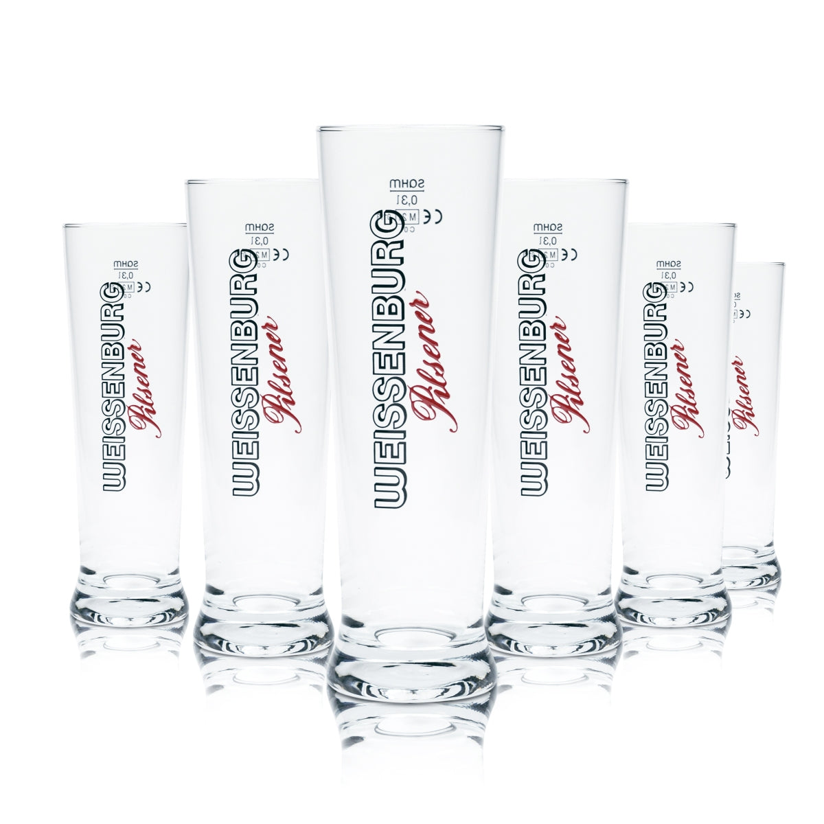 6x szklanka do piwa Weissenburg 0.3l goblet szkło sceniczne szklanki Pilsener tulipan Willi Stange
