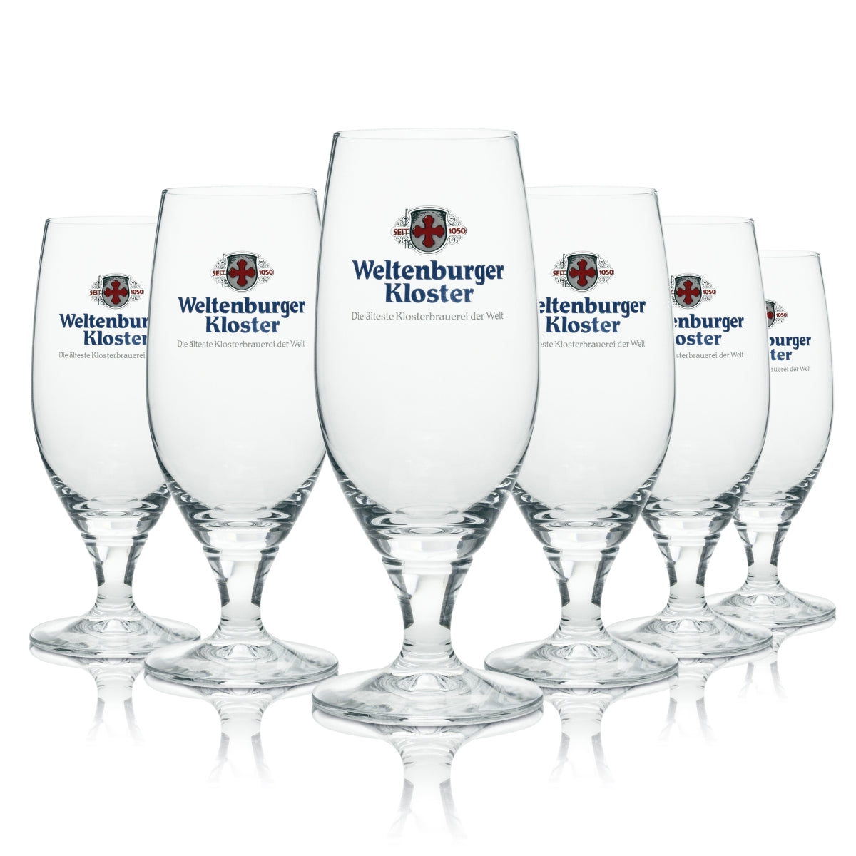 6x Weltenburger Kloster Szklanka do piwa Goblet 0,3l Logo Red Rastal