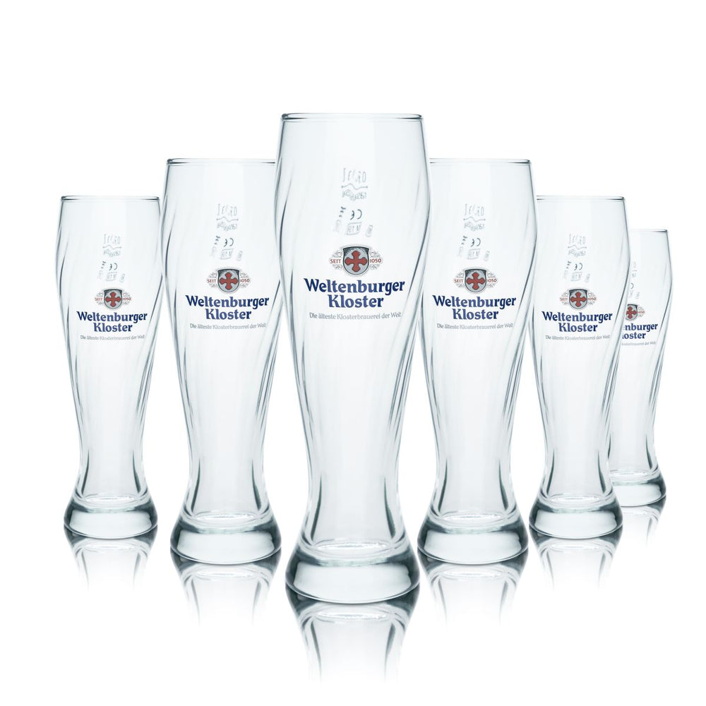 6x Szklanka do piwa Weltenburger Kloster 0,3 l Zestaw szklanek do piwa pszenicznego Hefeweizen