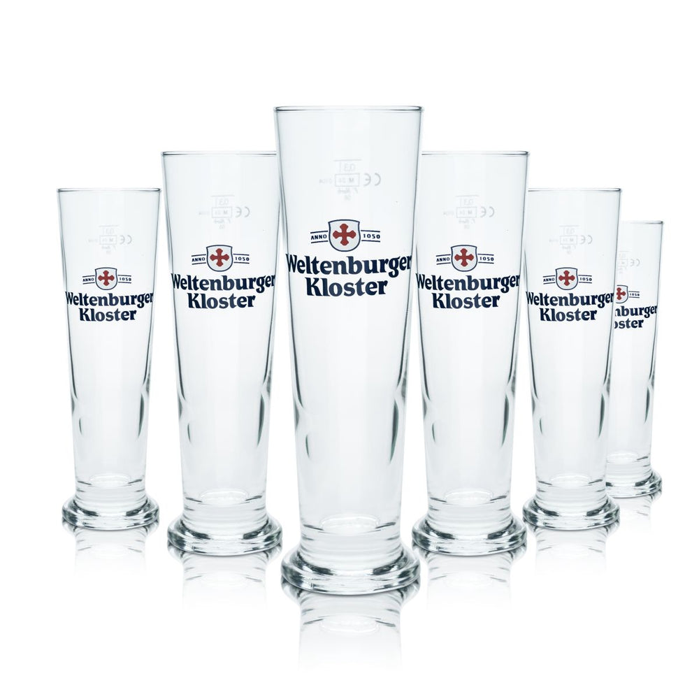 6x Szklanka do piwa Weltenburger Kloster 0,3 l Willi Becher Pokalglas Zestaw szklanek Browar