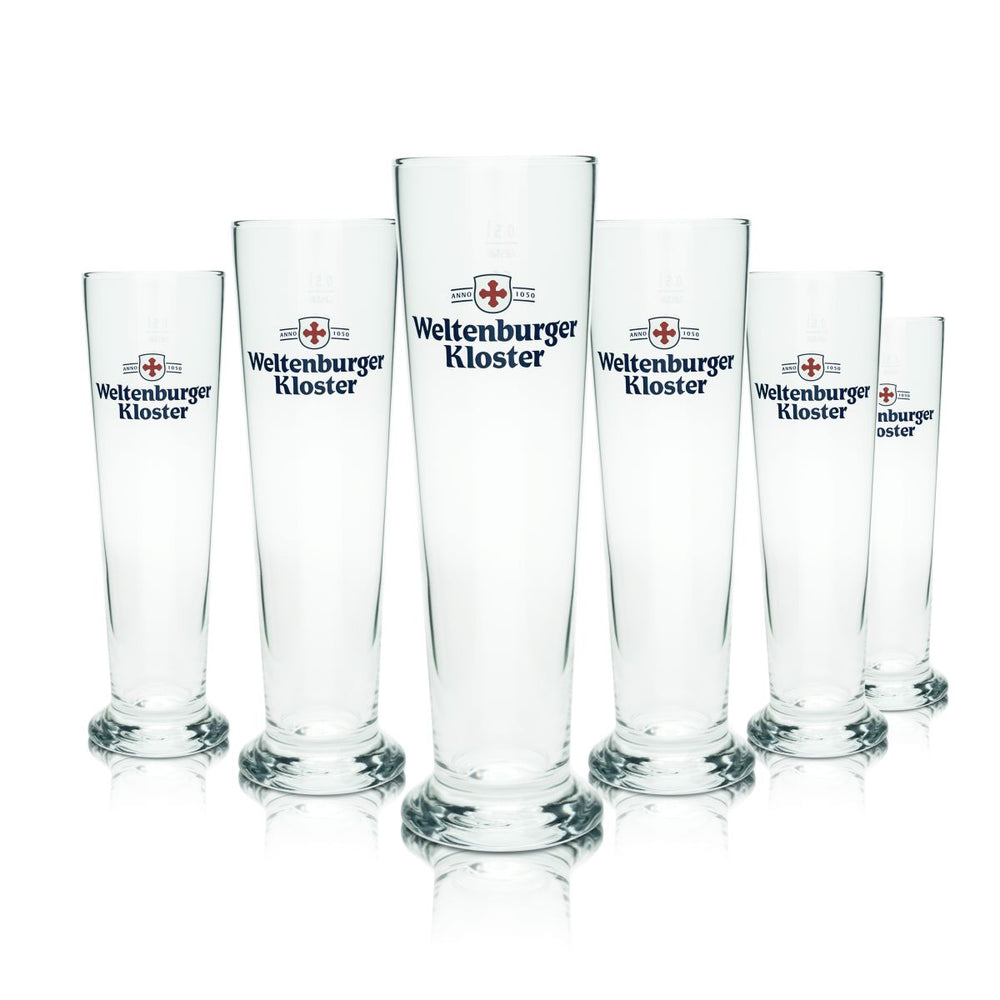 6x Szklanki do piwa Weltenburger Kloster 0,5 l Zestaw szklanek typu puchar Browar Gastro Dąb