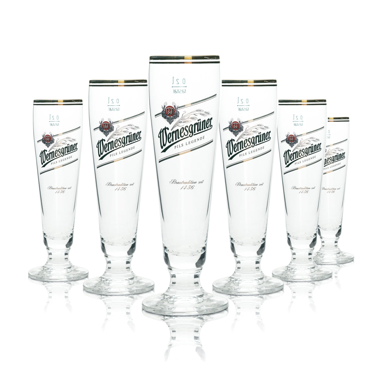 6x szklanka do piwa Wernesgrüner 0,2l kielich Pils legenda Rastal szklanki tulipanowe Beer Bar
