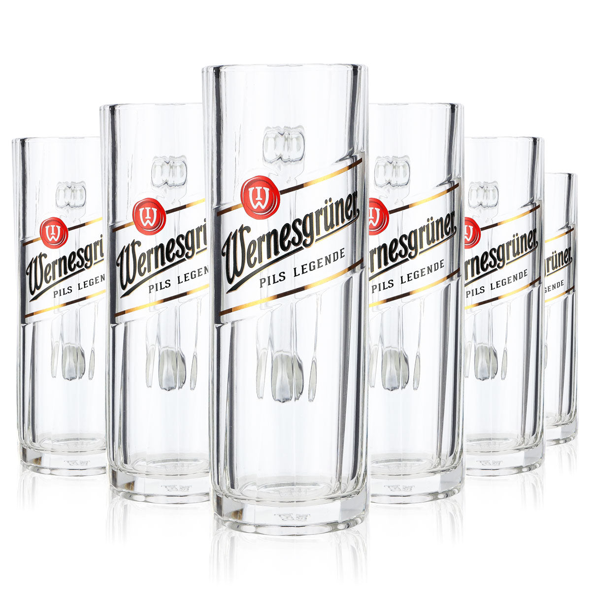 6x szklanka do piwa Wernesgrüner 0,3 l z reliefem w paski Nowe logo Rastal – Widok 7