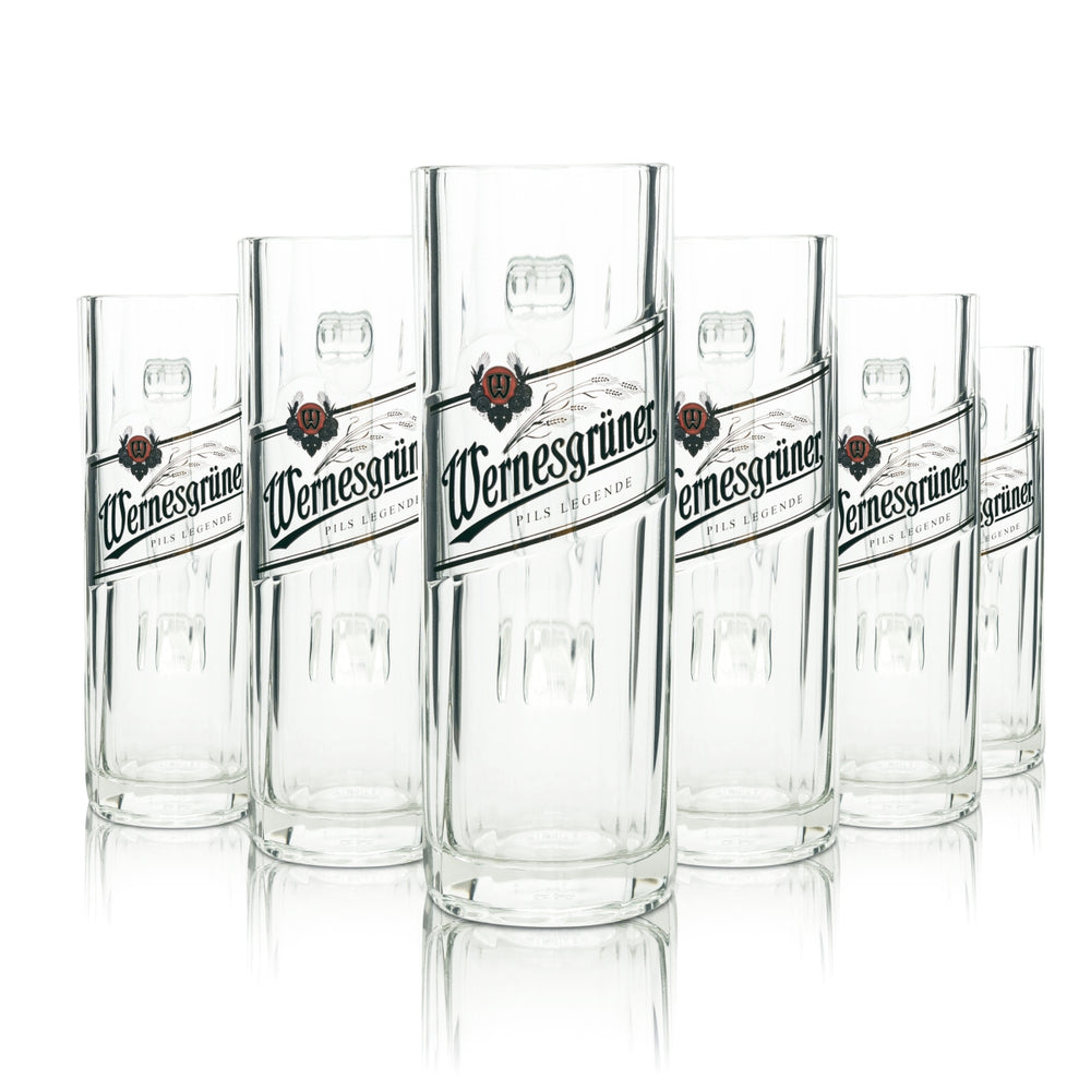 6x szklanka do piwa Wernesgrüner 0,5l kufel Rastal Seidel uchwyt szklanki kufle Beer Bar