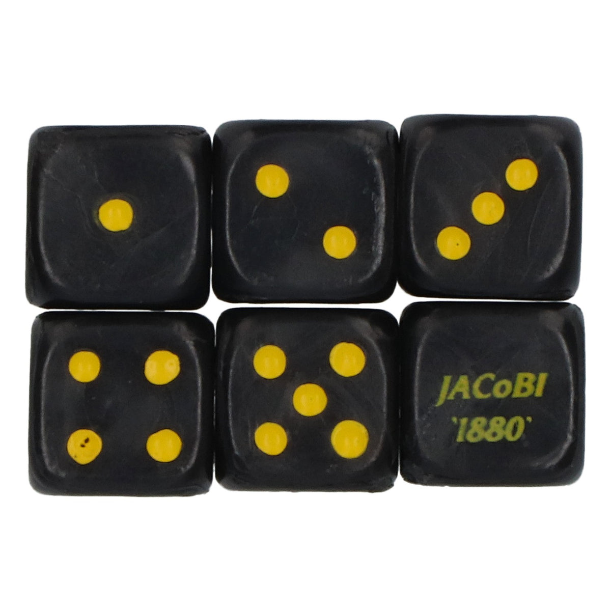 6x kostki do gry Jacobi Cognac Zestaw kostek do gry Kostki do gry czarne – Widok 2