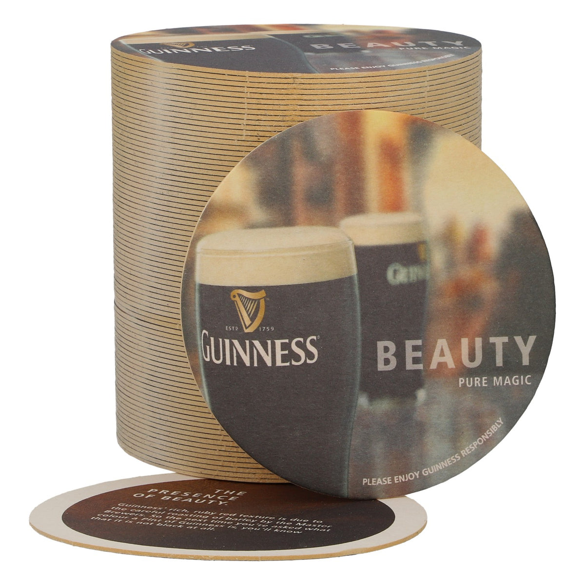 80 podkładek pod piwo Guinness, średnica 10,5 cm, „Beauty”