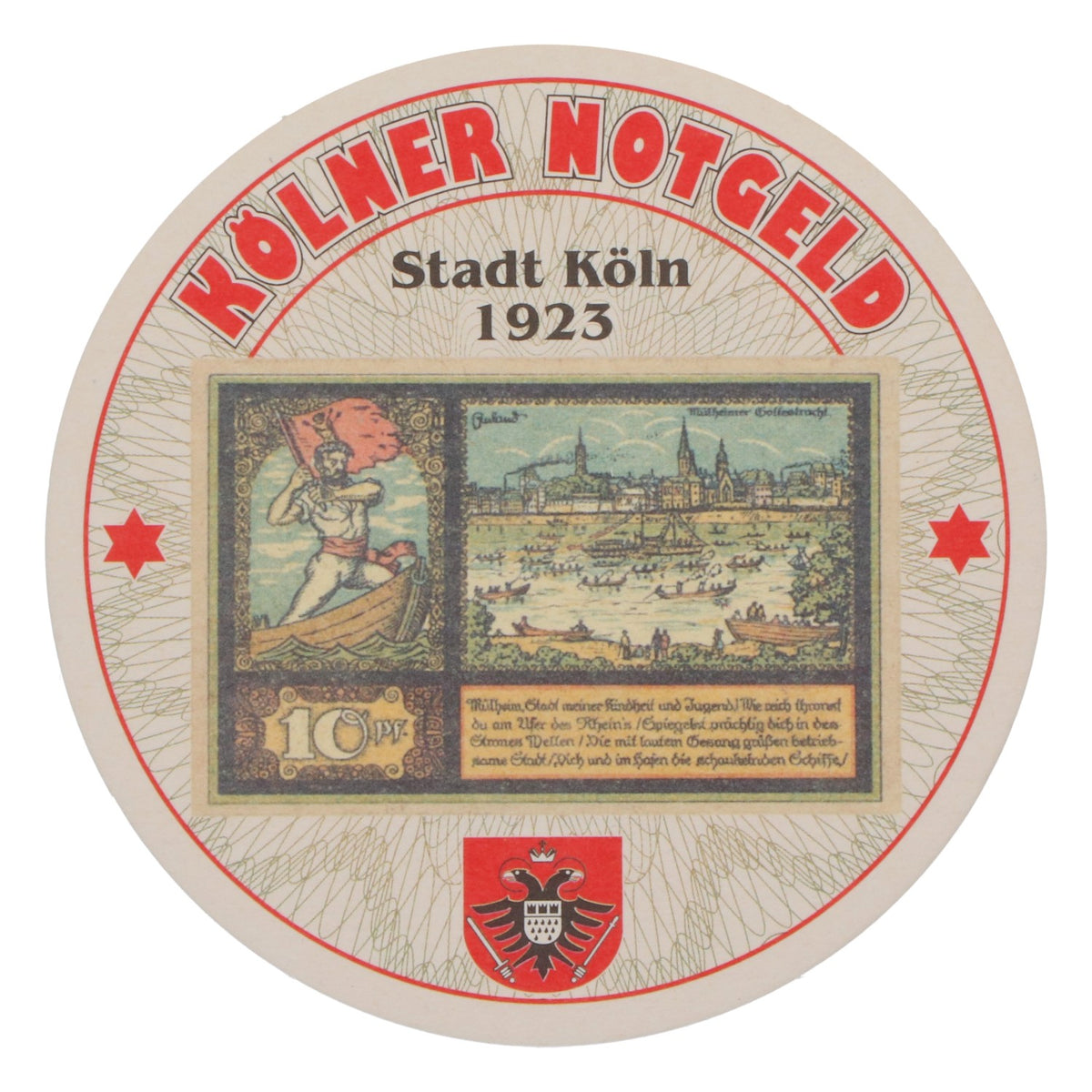 80x Reissdorf Bier Bierdeckel Untersetzer „Kölner Notgeld” 10 Pfennig – Widok 3