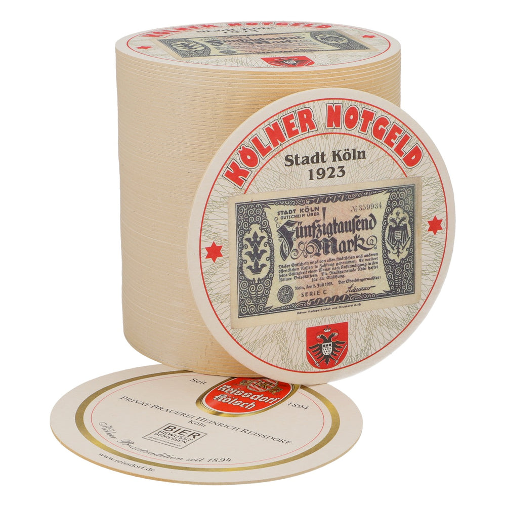 80x Reissdorf Bier Bierdeckel Untersetzer „Kölner Notgeld” Fünfzigtausend Mark
