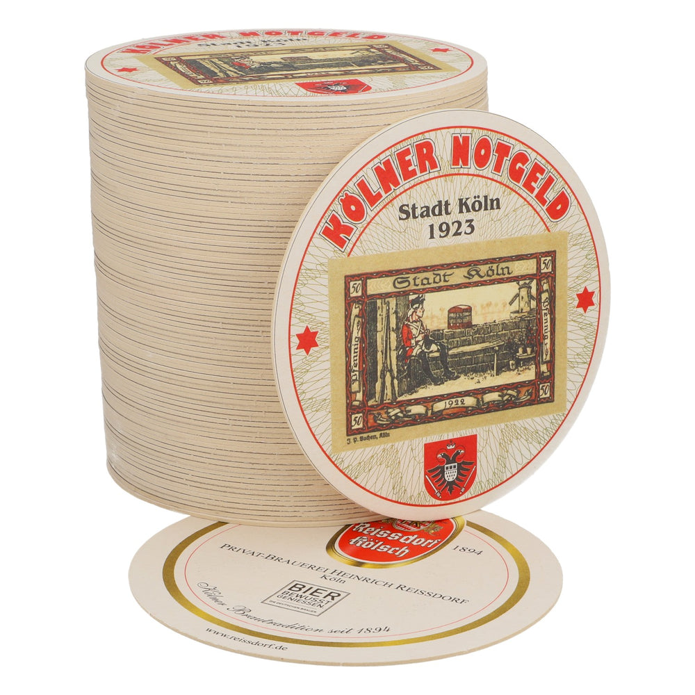 80x Reissdorf Piwo Podkładka pod piwo „Kölner Notgeld” 50 fenigów V2