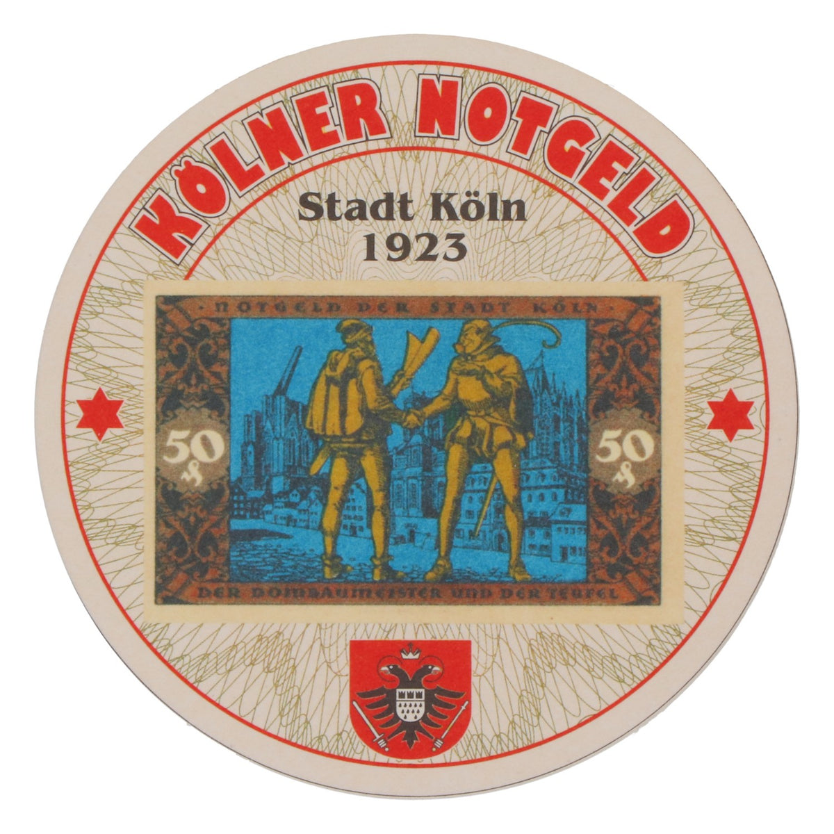 80x Reissdorf Piwo Podkładki pod piwo „Kölner Notgeld” 50 fenigów V3 – Widok 3