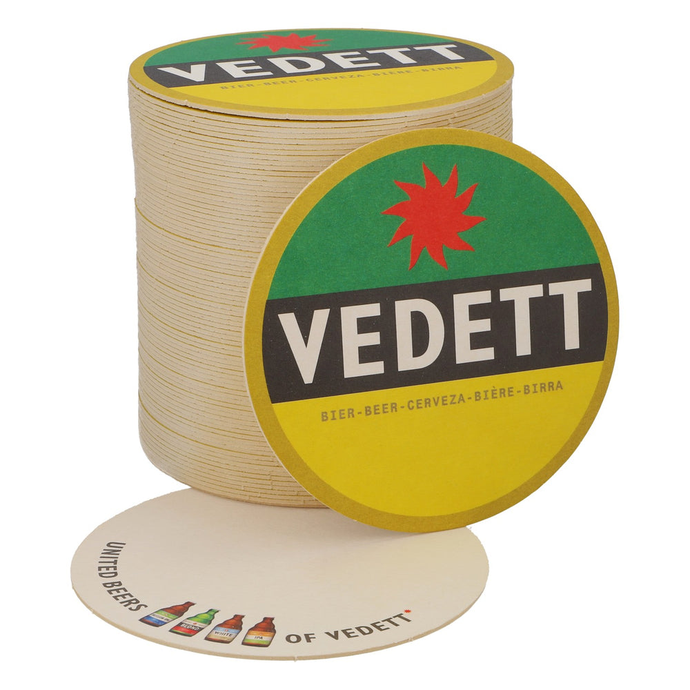 80x Vedett Piwo Podkładki pod piwo Podkładki pod szklanki Zielone/ czarne/ żółte