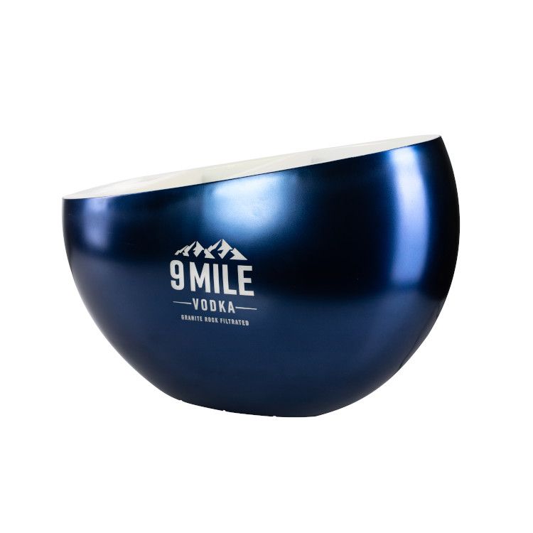 9 Mile Bottle Cooler LED Matt Blue Narzędzie do serwowania Branding Ice Drinks Club Bar
