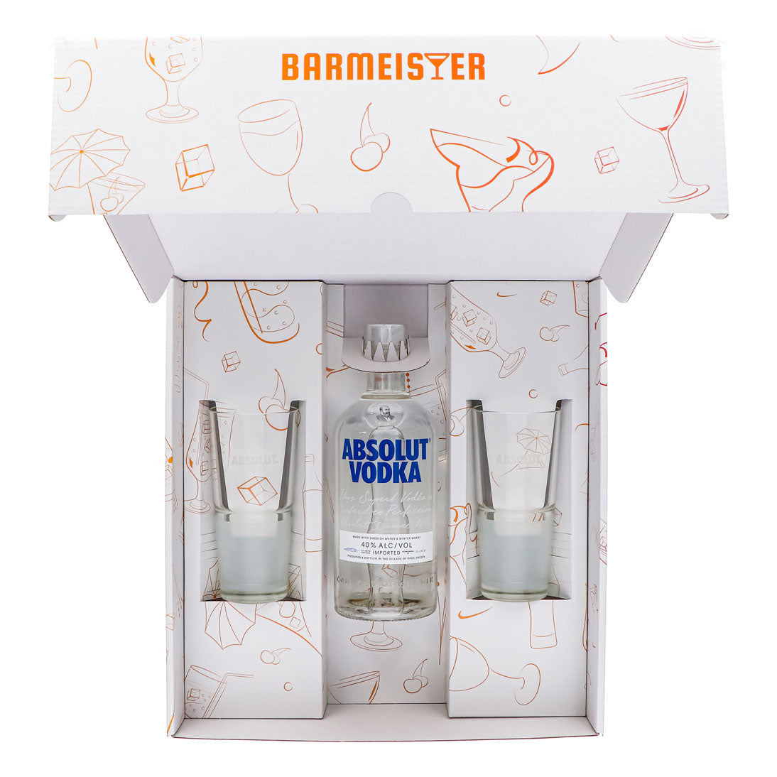 Absolut Vodka Geschenkset 0,7l Flasche 40 % Vol. + Gläser Frosted–weiß – Ansicht 5
