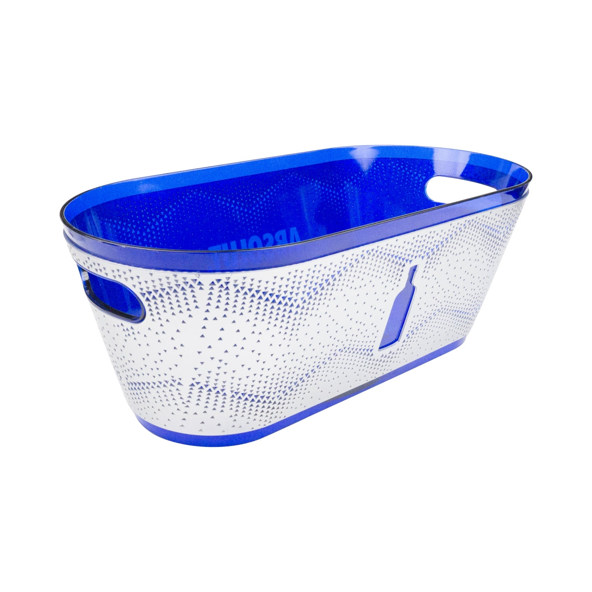 Chłodziarka do butelek Absolut Vodka LED z akumulatorem, niebiesko-srebrna, 50 x 25 x 19 cm, wraz z akcesoriami – Widok 2
