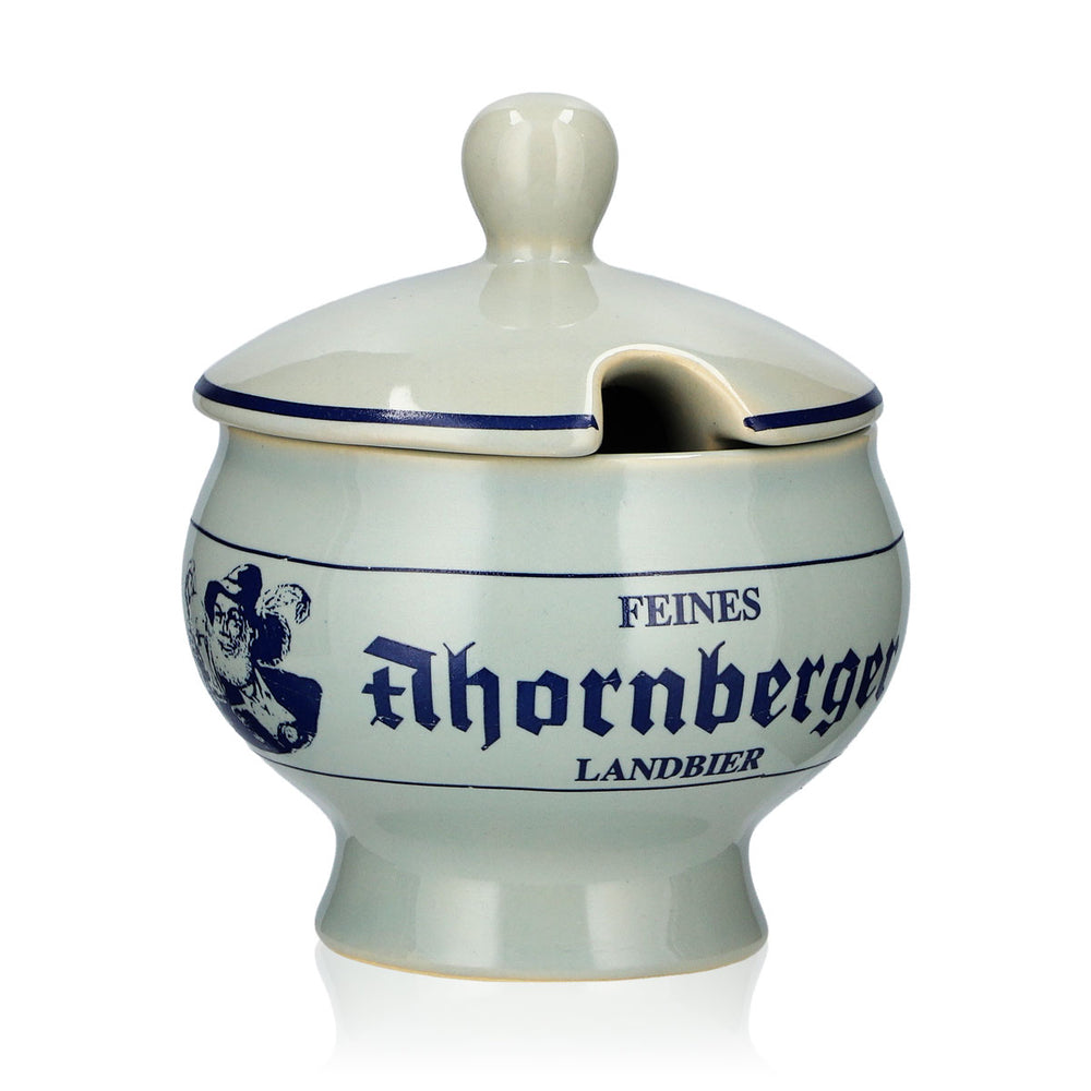 Szklanka do piwa Ahornberger, ceramiczna, szara, w kształcie dzbanka do sosu