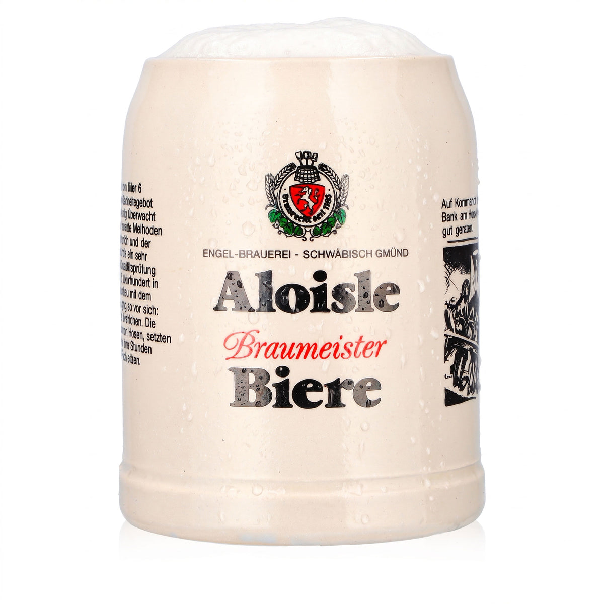 Kufel do piwa Aloisle, gliniany dzbanek, kufel piwny 0,5 l, seria kolekcjonerska „Braumeister” nr 6, glina